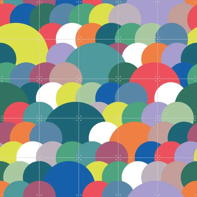 IXXI Circles, Markus Laible - 100 x 100 cm - Grote wanddecoratie en posters - Geometrische Kunst, Kleurrijk, Abstract, Grafisch Ontwerp, Illustraties Groen