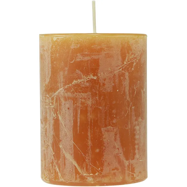 Wenzel Kerzen Gele Rustieke Pilaarkaarsen 80x110mm 4-pack Veilige Kaars - Brandduur geel