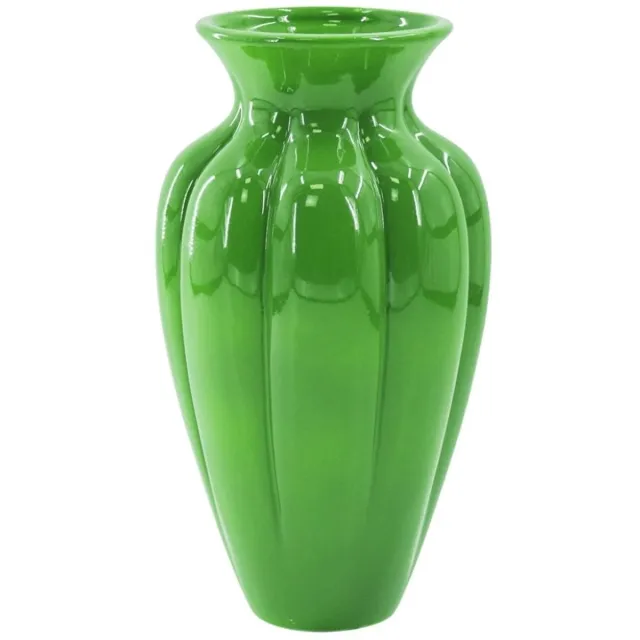 Housevitamin Bloemenvaas Geplooid – Keramische Design Vaas – Groen – 29,5 cm