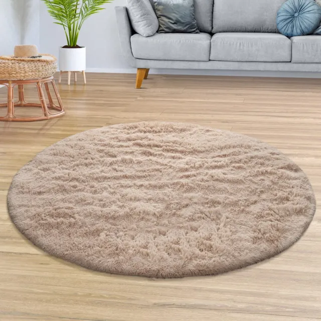 TT Home Tapijt Woonkamer Diepe Pool Lange Pool Zacht Modern Monochroom Design 160 x 160 cm Rechthoek 160 x 160 cm Rechthoek beige