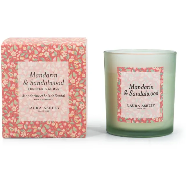 Laura Ashley Geurkaarsen - mandarijn en sandelhout groen
