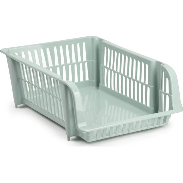 PLASTICFORTE Stapelbare opbergmand - Mintgroen - 20L - kunststof - 43 x 32 x 16 cm