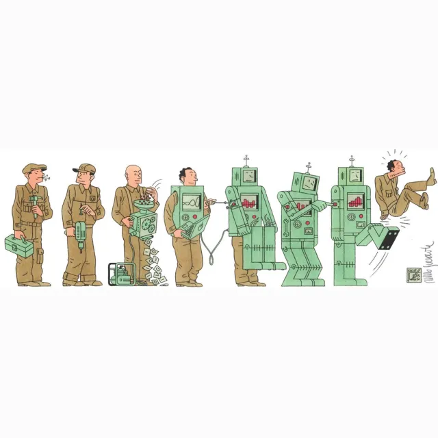 Joost Swarte Rise of the Robots - Set van 1 gesigneerde prent en 5 mini-posters Veelkleurig