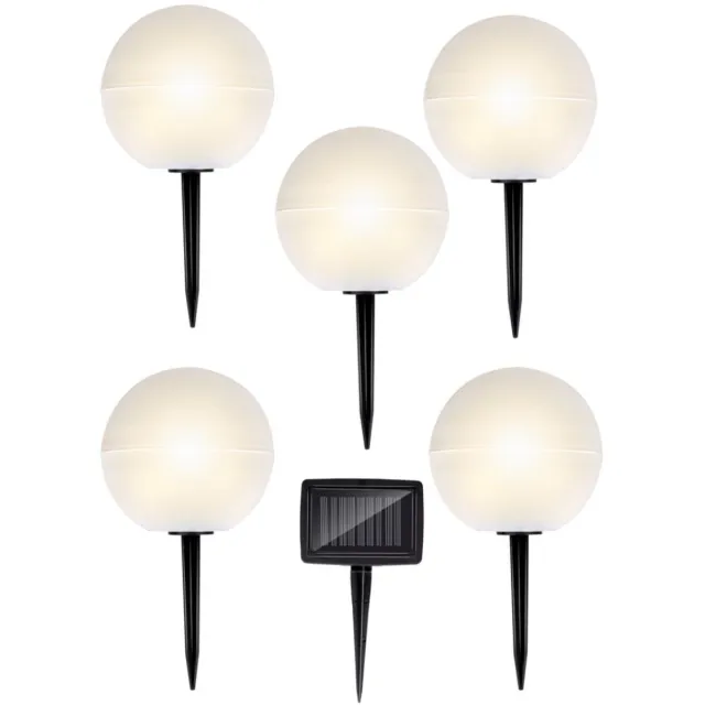 Cheqo LED Solar Lichtbollen - Kleurveranderende Verlichting - Tuinverlichting op Zonne-Energie - Buitenverlichting LED - Solar Tuinlampen - Sfeerverlichting voor Buiten - Zonnepaneel Verlichting - Warm Wit Licht