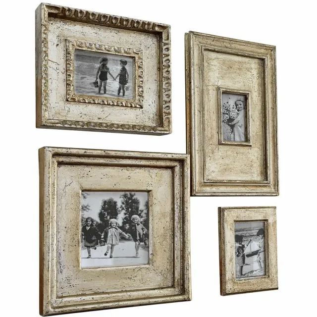 Loberon Fotolijst set van 4 Holny antiekzilverkleurig