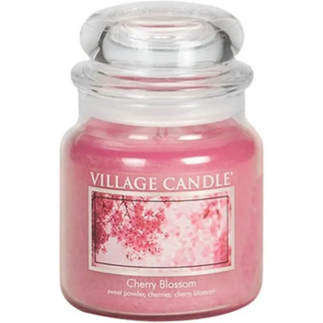 village candle Medium Jar Cherry Blossom Roze