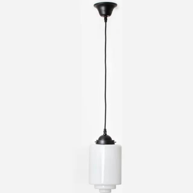 Coloured by Art Hanglamp aan snoer Getrapte Cilinder Medium Moonlight - Art Deco Trade Zwart