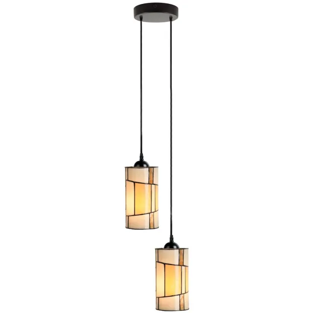 Coloured by Art Tiffany Kroonluchter Roundabout 2 - Art Deco Trade Oker