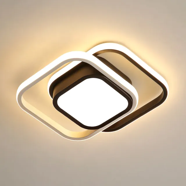 Riserva Modern Eenvoudig - Plafondlamp - Zwart-Wit - 32W LED - 3000K Warm Wit Licht - Woonkamer & Slaapkamer