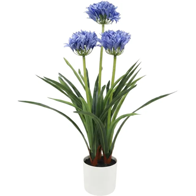 Botanical Decoration Kunstbloem in pot Agapant, 50 x 80 cm - blauw