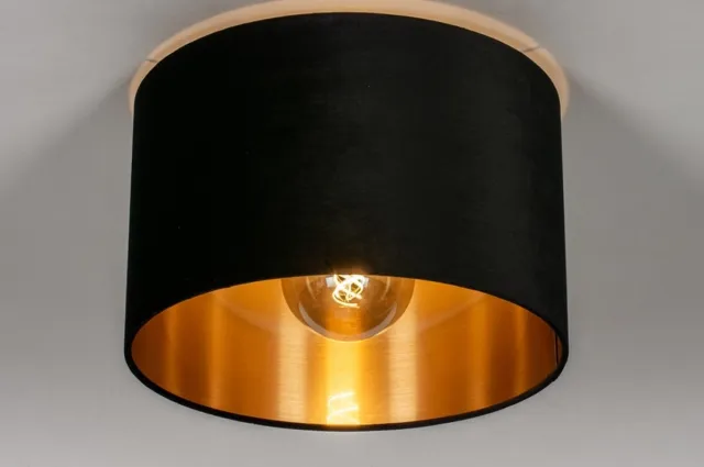 Lumidora Plafondlamp 30918 - Plafonniere - CHARLOTTE - E27 - Zwart - Goud - Metaal - ⌀ 40 cm