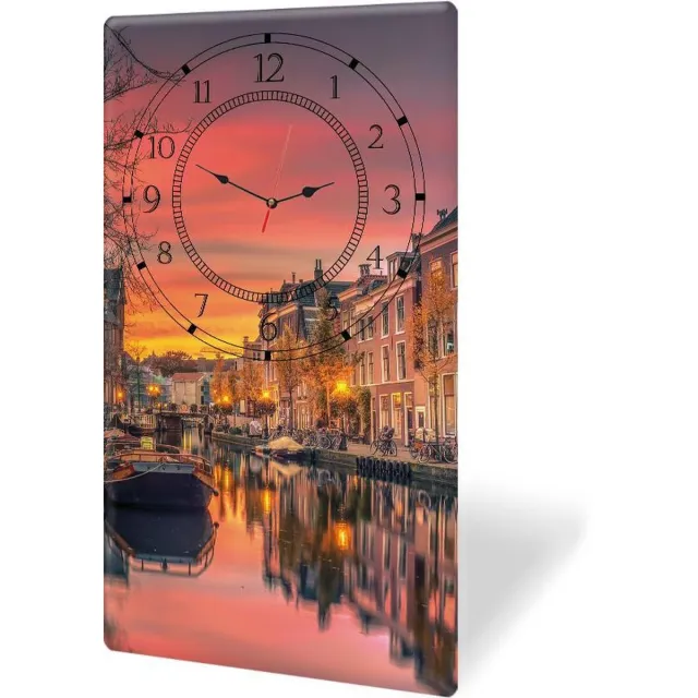 DECORITA Model 2 - Tempered Glas Wandklok - 30cm x 52cm - Glazen Gekleurd