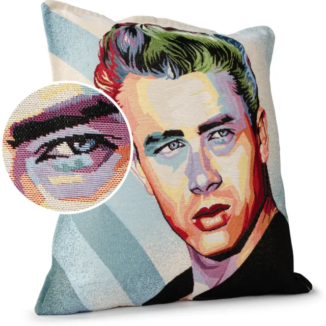 ANRO James Dean Sierkussen 45x45 cm - Jacquard gobelin Beige