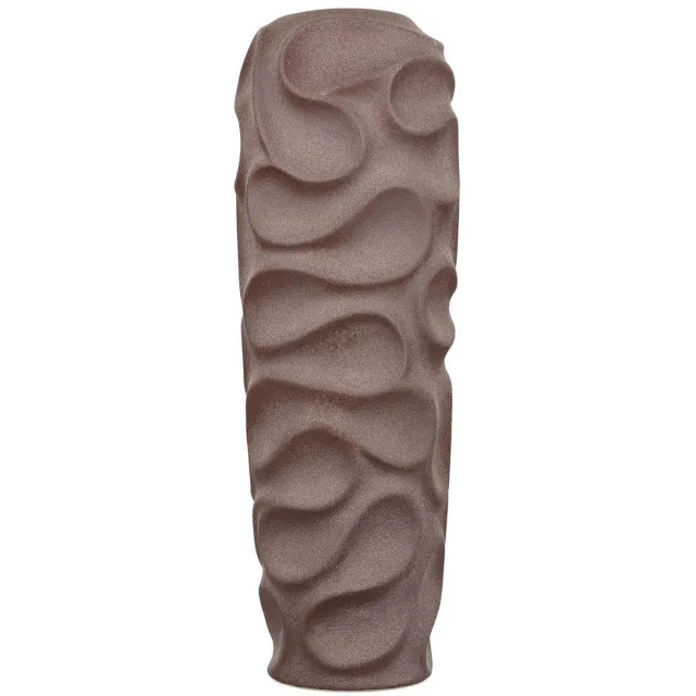 Fameilleur vaas 15xH44cm espresso bruin Rivu - stenen decoratieve bloemenvaas, voor bloemen, takken en droogbloemen, woondecoratie voor modern interieur, mooi als cadeau