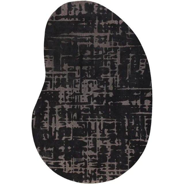 Louis de Poortere Wasbaar Binnen & Buiten Vloerkleed - 170 x 235 cm - Louis De Poortere Baobab Black Water - Laagpolig Tapijt - Gerecycled PET - Made in Belgium - Circulair Zwart