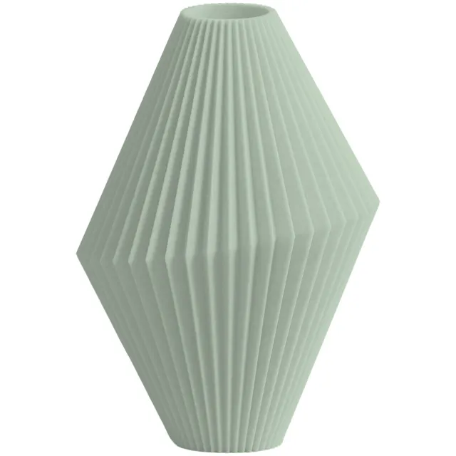 Layvo MILO Vaas - Salie - D18 x H25 cm - droogbloemen vaas - geometrische vaas - gerecycled plastic