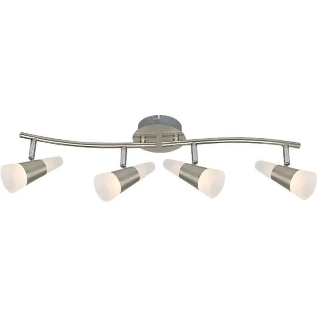 Globo Lighting LED plafondspot Plafondlamp Plafondlamp, beweegbare spots, mat nikkel, 20W 1200lm 3000K, L x B x H 62 x 17 x 16cm zilver