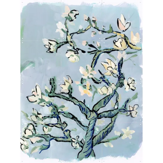 IXXI Almond Blossom II, Green Barn Studio & Van Gogh 21st Century - 60 x 80 cm - Grote wanddecoratie en posters - Kwaststreken, Impressionisme Wit / Pastel kleuren