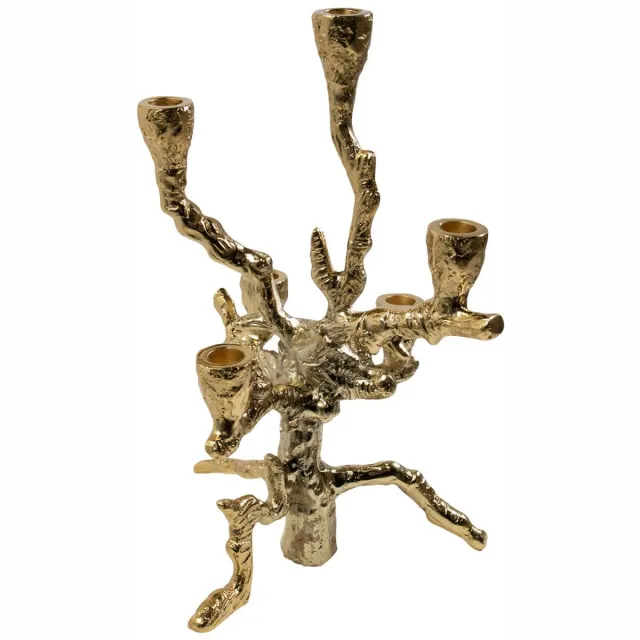 Mars & More Wilg druipend - kaarsenstandaard - zilver - 40 cm