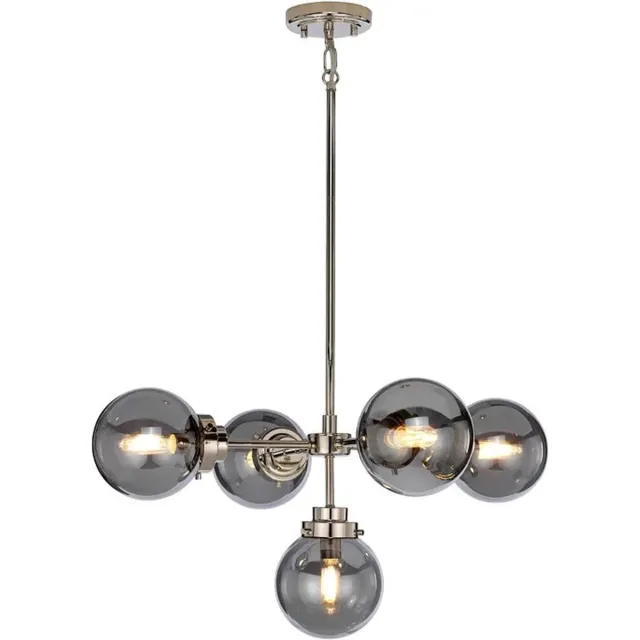 Steady Lighting Landelijke Kroonluchter - Steady Lighting - Metaal - Landelijk - E14 - L: 67.4cm - Voor Binnen - Woonkamer - Eetkamer - Zilver