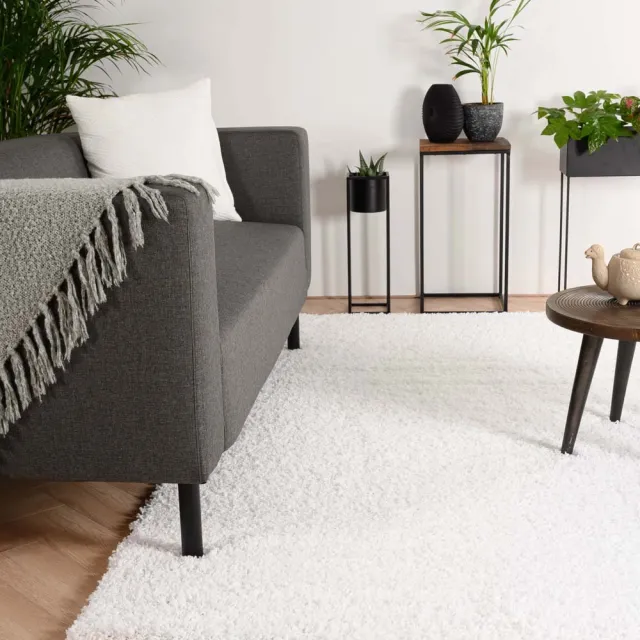 Tapeso Hoogpolig vloerkleed - Shaggy Trend wit 300x400