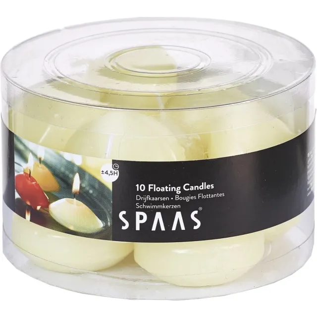 Spaas Drijfkaars ivoor 10st