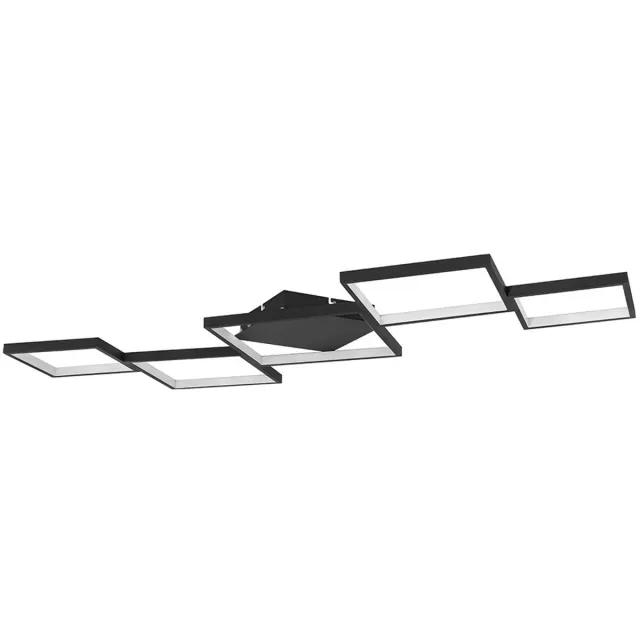 Globo Lighting Plafondlamp LED plafondlamp eettafel CCT Dimbaar via afstandsbediening, metaal zwart wit, 1x LED 58 Watt 1800 Lumen 2700-6000 Kelvin, LxB 120x60 cm