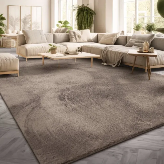 TT Home Vloerkleed Woonkamer Laagpolig Eenkleurig Modern Design Wasbaar Geel Gold, Kleur:Taupe, Maat:60x100 cm