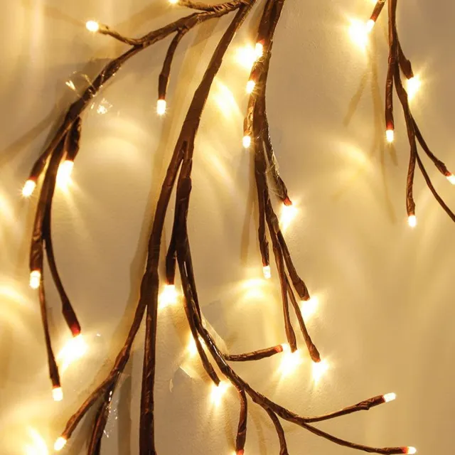 Daity 2,3 m LED-lichtsnoer met twijgtakken - decoratieve verlichting van wilgentakken - met 144 LED's en afstandsbediening - 8 verlichtingsstanden - geschikt voor slaapkamer - muur - deur - raam - bruiloft en kerstversiering