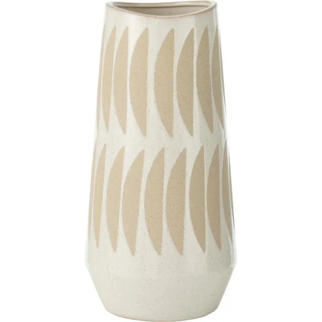 J-Line vaas Kai - keramiek - beige/wit - large - 40 cm hoog Multi