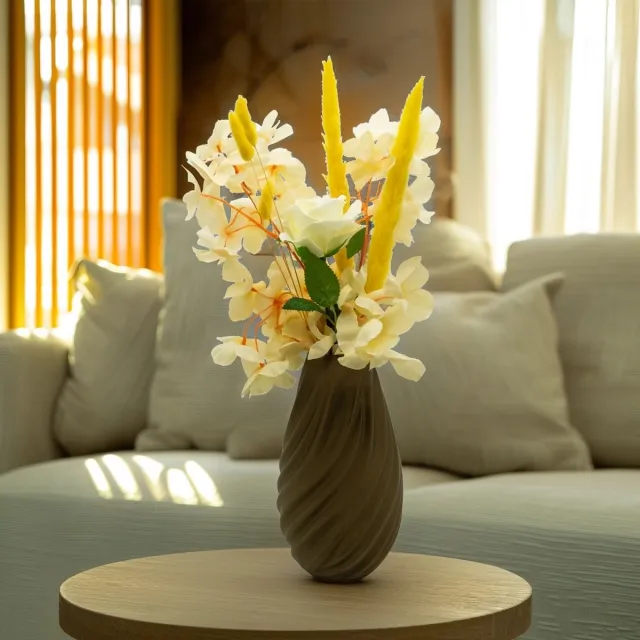 Lovora Lunaris moderne vaas – Decoratieve vaas - Brons - 3d geprinte vaas – geschikt voor droogbloemen - 34CM