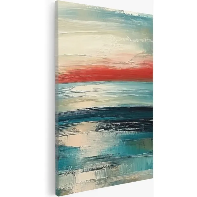 Saammp Canvas Schilderij - Landschap - turqoise - Abstract - 40x50 - Foto op canvas - Wanddecoratie - Muurdecoratie Woonkamer - Kantoor Decoratie Multicolor