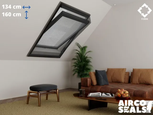 FDBW Insecten Hor Dakraam – 134 x 160 cm – Hor Geschikt voor Velux UK10 | Fakro/Optilight FN Zwart