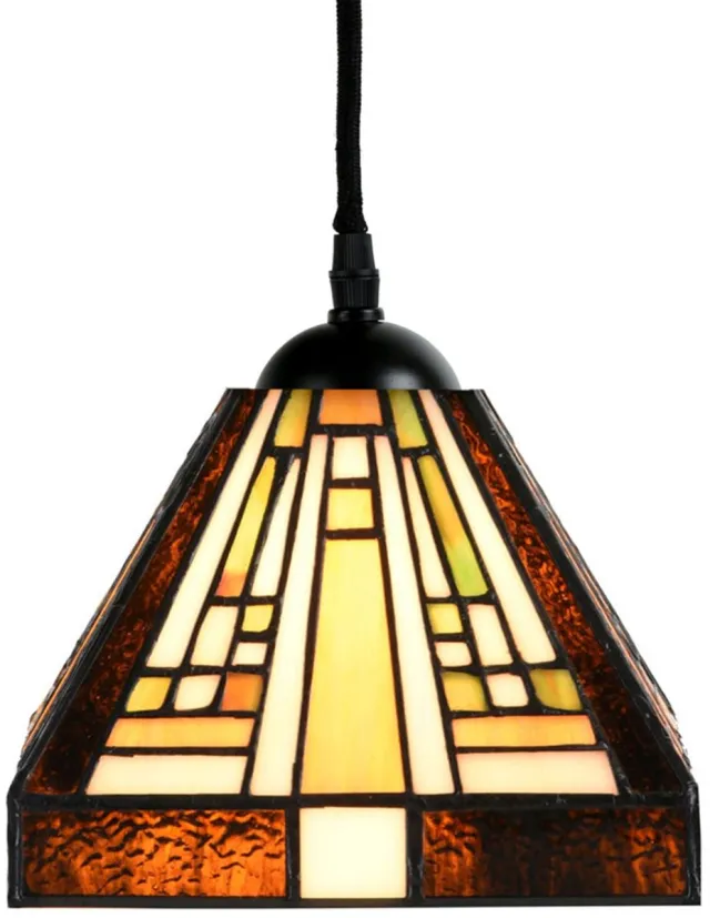 Coloured by Art Tiffany Hanglamp Rising Sun small - Art Deco Trade Bruin