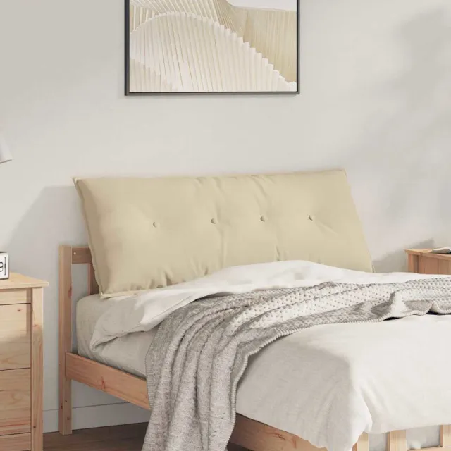 vidaXL Rugkussen Crèmekleurig 120 x 50 x 19 cm Microvezel Stof