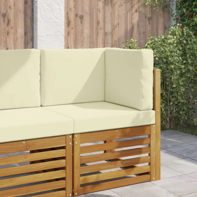vidaXL Buiten bankkussen Polyester Crèmekleurig 60 x 60 cm