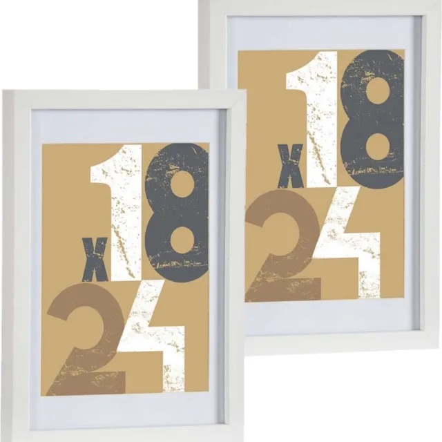 Arte r 2x stuks houten fotolijst - wit - 21 x 30 cm - fotolijstje - met passe-partout - decoratie
