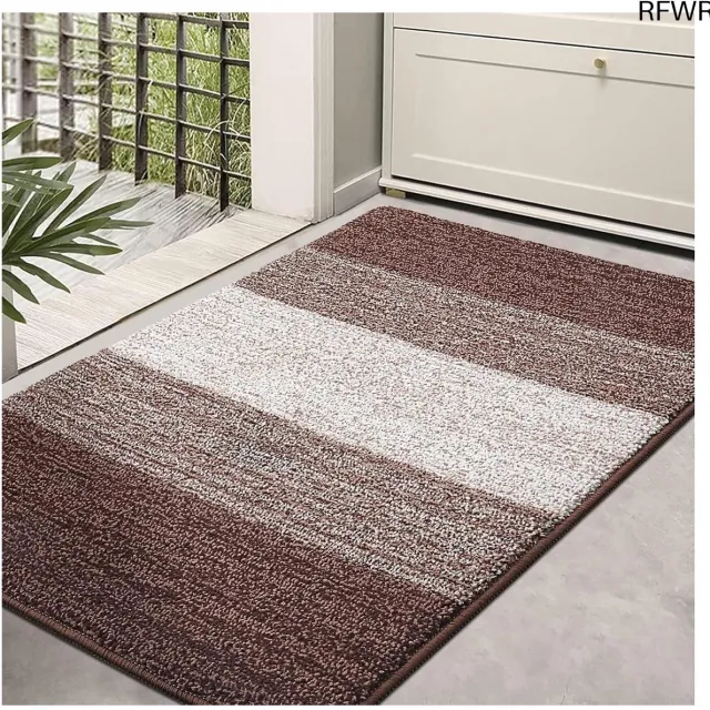 RFWR Zachte en Absorberende Deurmat voor Binnen - Machinewasbare Antislip Vloermat (60 x 90 cm, Bruin)