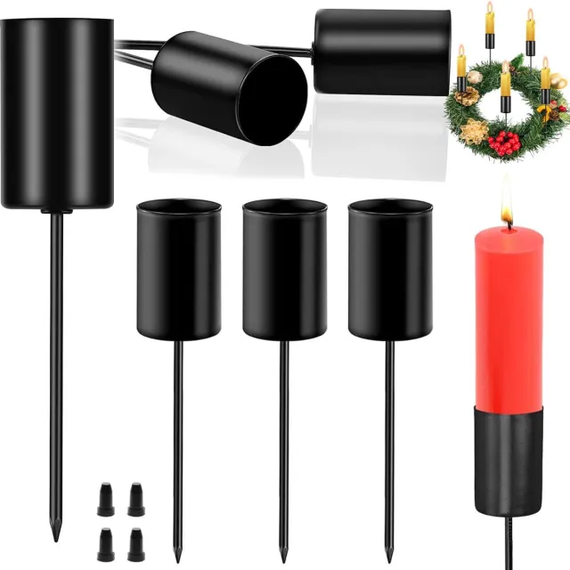 Unyqoos Set van 4 Retro Adventskandelaren voor Stijlvolle Kerstdecoratie Zwart