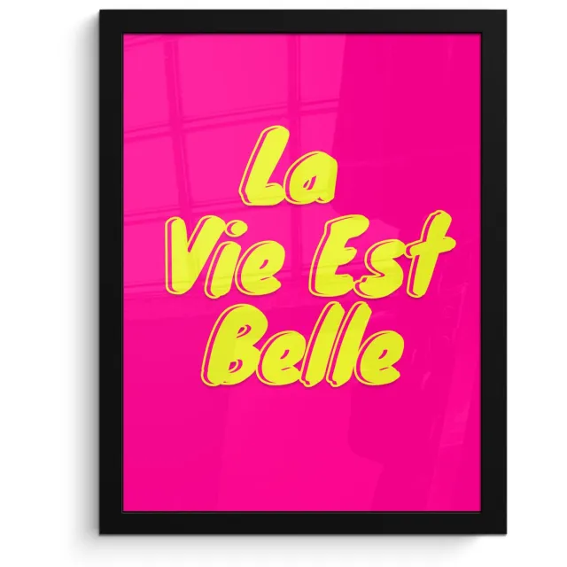 FrameYourWall Poster in lijst - Fotolijst 30x40 cm - Posters - Quote - Retro - Roze - Posterlijst zwart - Decoratie - Wanddecoratie woonkamer - Muurdecoratie slaapkamer