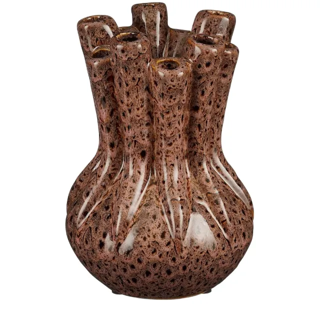 Mica Decorations Alize Tulpenvaas Oudroze Keramiek Organisch design Bruin/Roze