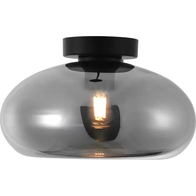 Artdelight Plafondlamp Paradise Ø 28 cm rook glas zwart
