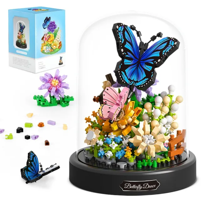 Namajunas Kunstbloemen Boeket - Bloemenboeket in Stolp - Bouwsets Volwassenen - Botanical Flowers Collection - Botanical Bloemen - Bouwsets - Niet geschikt voor LEGO - Vlinder - Decoratie voor Huis, Cadeau, Kerst, Oudjaar, Nieuwjaar, Moederdag