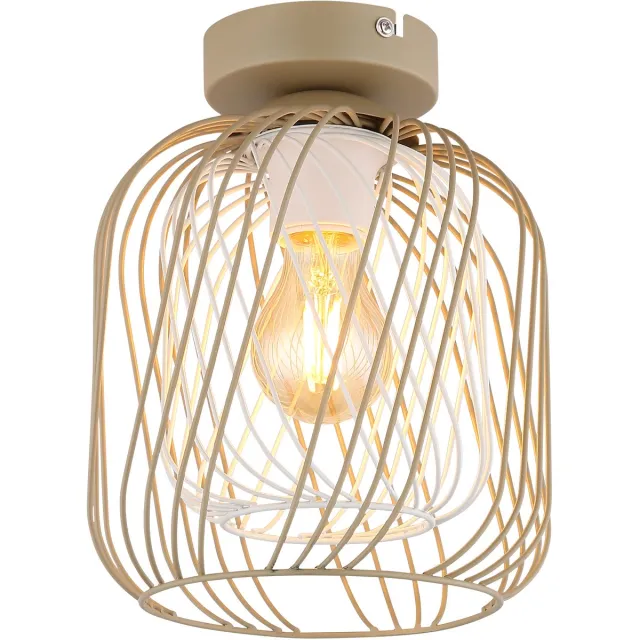 Globo Plafondlamp, woonkamerlamp, rooster, plafondlamp, slaapkamerlamp, H 24,5 cm Zand bruin