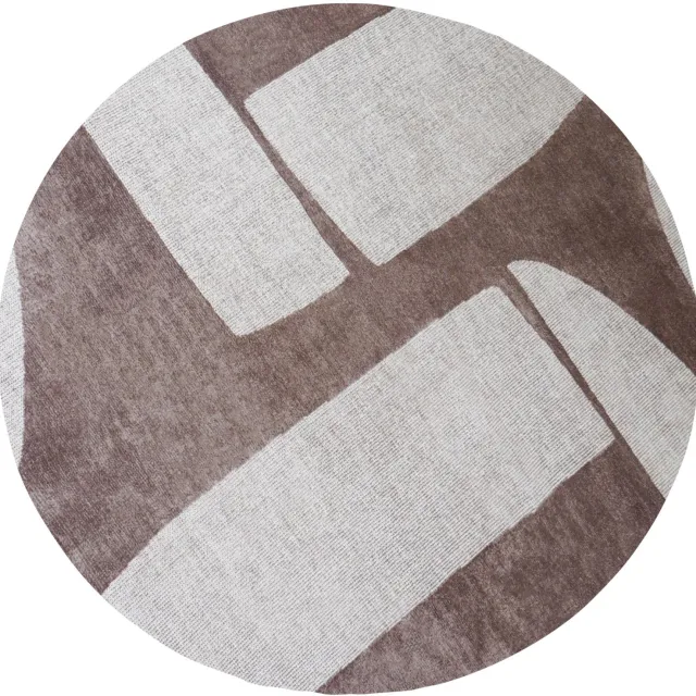 Veer Carpets Vloerkleed Ziba Taupe/Creme - Rond ø200 cm