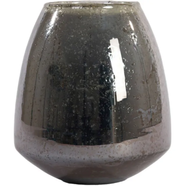 Light & Living Vaas Fira Steenslag zilver smoke