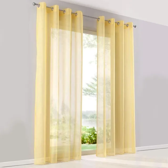 Unyqoos Transparante gordijnen set voor sfeervolle kamers en privacy 245x140 cm geel