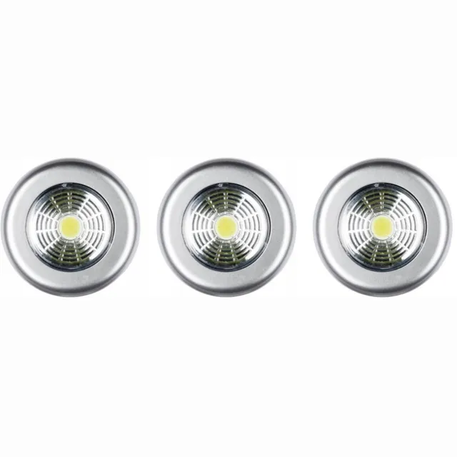 livarno Home LED verlichting - Set van 3 - Voor in de kast - Lampen - Plakt makkelijk - Zilver - Ook te gebruiken voor in de keuken