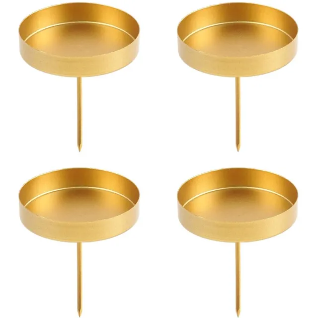 Ibenzoa Elegante Set van 4 Gouden Adventskaarsenhouders voor Sfeervolle Decoratie