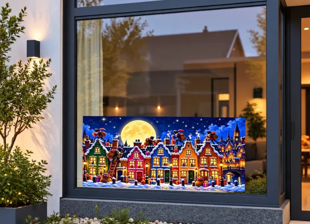 De Stickerman Sinterklaas Raamsticker 75cm Breed Herbruikbaar Weerbestendig (V35) Multi